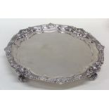 A good quality circular silver salver with shaped