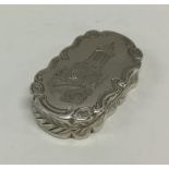 A rare silver engraved castle top vinaigrette with