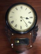 A good Georgian rosewood mantle clock with white e