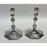A good pair of heavy cast silver taper candlestick