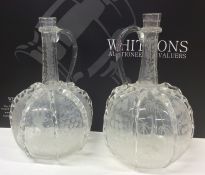 A good pair of Antique glass ovoid shaped decanter