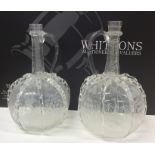 A good pair of Antique glass ovoid shaped decanter