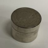 A Continental silver counter box. Approx. 21 grams
