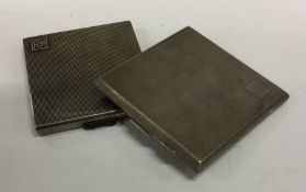 Two engine turned silver cigarette cases. Approx.