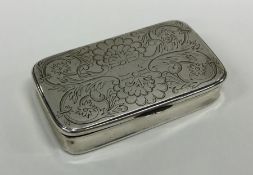 A 19th Century French engraved silver snuff box wi