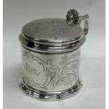 A good Victorian engraved hinged top mustard with