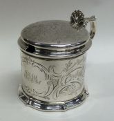 A good Victorian engraved hinged top mustard with