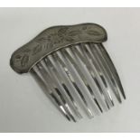 A Continental silver hair comb. Approx. 23 grams.