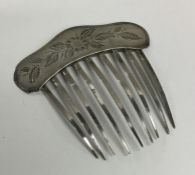 A Continental silver hair comb. Approx. 23 grams.