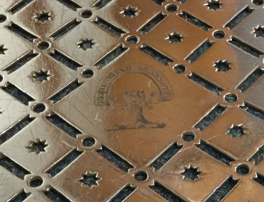 An unusual Georgian silver pierced tray with centr - Image 3 of 4