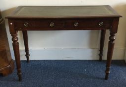 A good Victorian mahogany two drawer writing desk