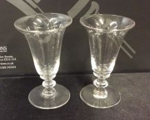 A pair of Georgian tapering drinking glasses with