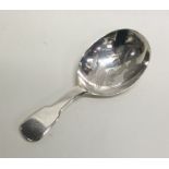 YORK: A rare Georgian silver caddy spoon with engr