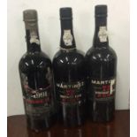 Three x 75 cl bottles of Martinez MG & Co. Vintage