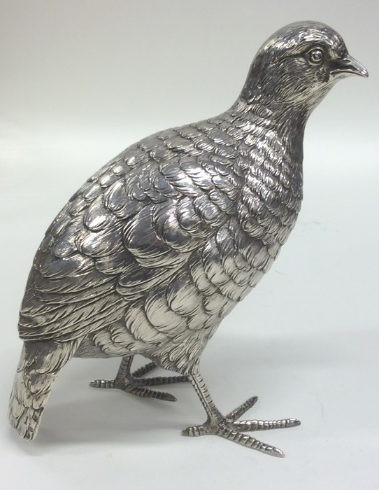 A good silver figure of a quail with textured body - Image 2 of 3