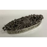 A good quality Edwardian silver oval box of shaped
