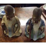 A pair of Chinese terracotta seated Buddhas. Appro