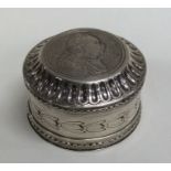 An early large Georgian silver counter box embosse