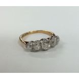 An attractive Victorian five stone half hoop ring