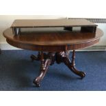 A large mahogany circular loo table to pillar base