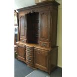 A large Continental oak six drawer kitchen dresser