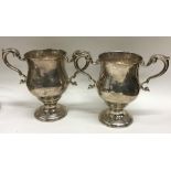 DUBLIN: A pair of Irish silver trophy cups with cr