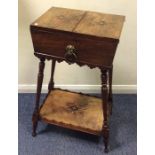 An attractive Victorian hinged top inlaid sewing b