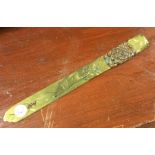 An unusual brass and copper paper knife of texture