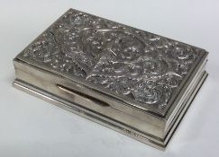 A good quality Thai silver cigarette box embossed