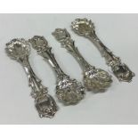 A good quality set of four silver plated salt spoo