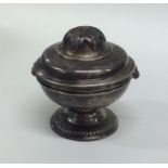 A French 18th Century silver bowl and cover on flu