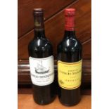 Two x 750 ml bottles of French red wine as follows