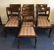 A good set of seven mahogany dining chairs with sl