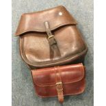 An unusual leather riding satchel together with on