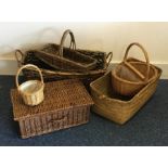 A group of wicker baskets. Est. £20 - £30.