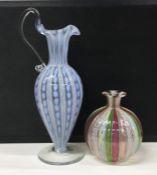 An attractive Venetian glass overlay ewer together