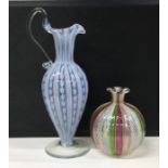 An attractive Venetian glass overlay ewer together