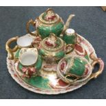 An attractive Continental porcelain tea service on