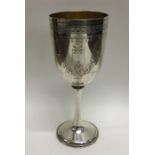EXETER: A heavy Victorian silver goblet decorated