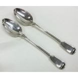 A good pair of Victorian silver fiddle and thread