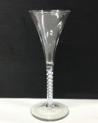 A good Georgian air twist tapering wine glass on s