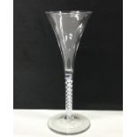 A good Georgian air twist tapering wine glass on s