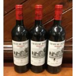 Three x 75 cl bottles of Château Prince Pomerol 20