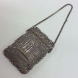 A good quality American silver top card case depic