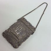 A good quality American silver top card case depic