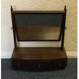 A mahogany three drawer toilet mirror. Est. £20 -