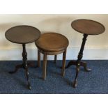 A group of three mahogany occasional tables. Est.