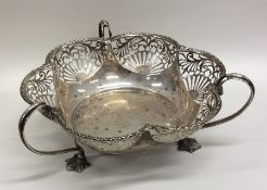 An Edwardian silver sweet dish with pierced decora