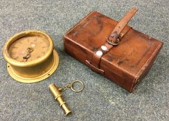 A brass mounted Smiths wall clock together with a