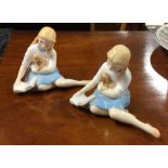 A pair of Royal Doulton figures entitled 'My Pet'.